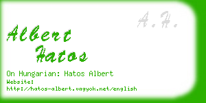 albert hatos business card